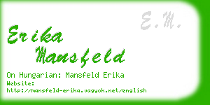 erika mansfeld business card